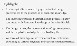 Design as a source of renewal in the production of scientific knowledge in crop science - Publi INDISS